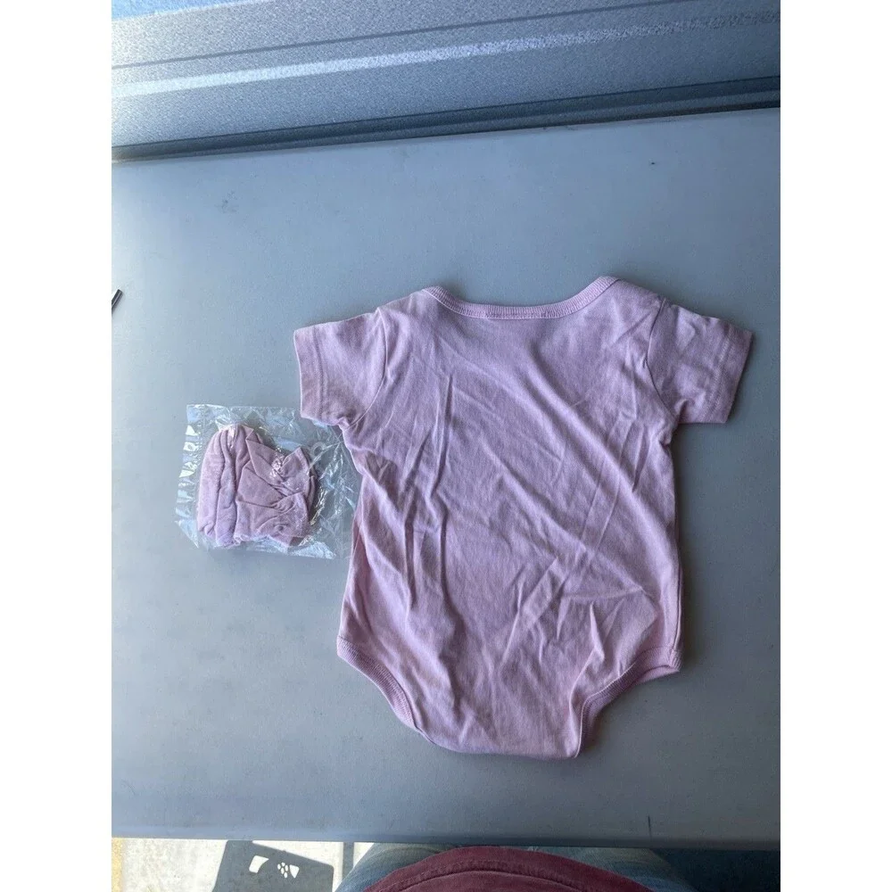 Vintage Disney Babies Minnie Mouse Bodysuit Pink 6-9M Booties Set NWOT